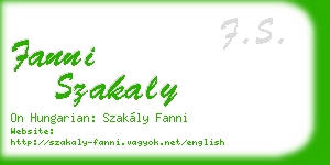 fanni szakaly business card